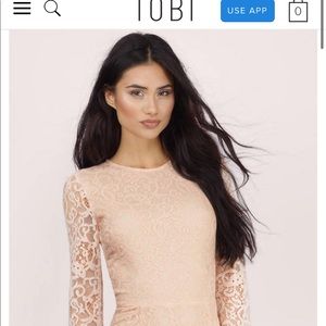 Pink Lace Bodycon Dress Tobi originally $40